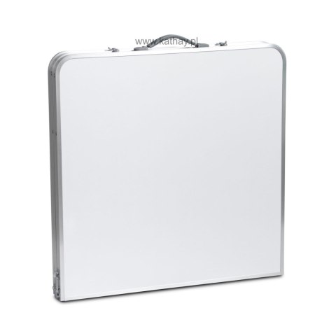 Stolik turystyczny stół składany ogrodowy walizka z uchwytem do przenoszenia i regulacją wysokości 120x60x70 cm biały