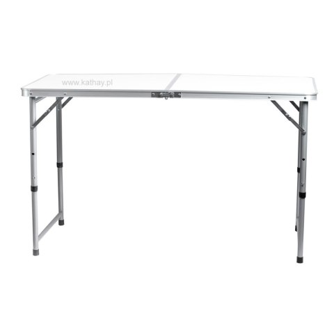 Stolik turystyczny stół składany ogrodowy walizka z uchwytem do przenoszenia i regulacją wysokości 120x60x70 cm biały
