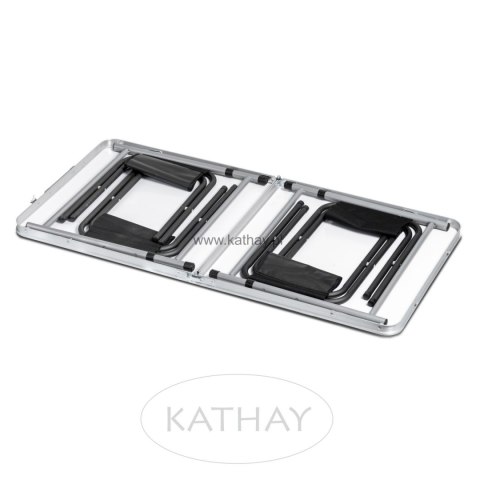 Stolik turystyczny stół składany ogrodowy walizka z uchwytem do przenoszenia i regulacją wysokości i zestawem 4 krzesełek 120x60