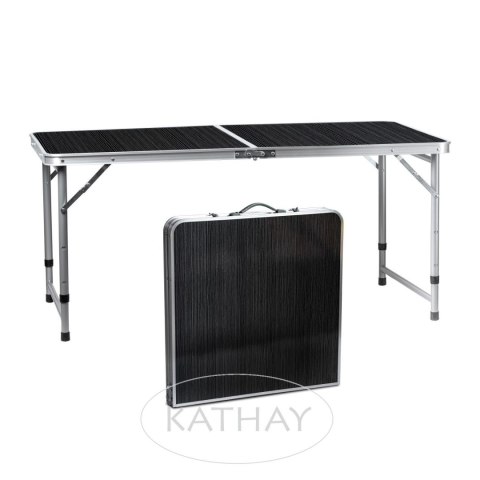 Stolik turystyczny stół składany ogrodowy walizka z uchwytem do przenoszenia i regulacją wysokości i zestawem 4 krzesełek 120x60
