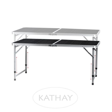 Stolik turystyczny stół składany ogrodowy walizka z uchwytem do przenoszenia i regulacją wysokości i zestawem 4 krzesełek 120x60