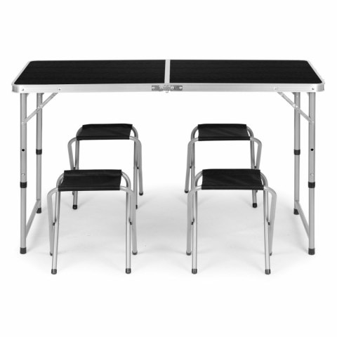 Stolik turystyczny stół składany ogrodowy walizka z uchwytem do przenoszenia i regulacją wysokości i zestawem 4 krzesełek 120x60