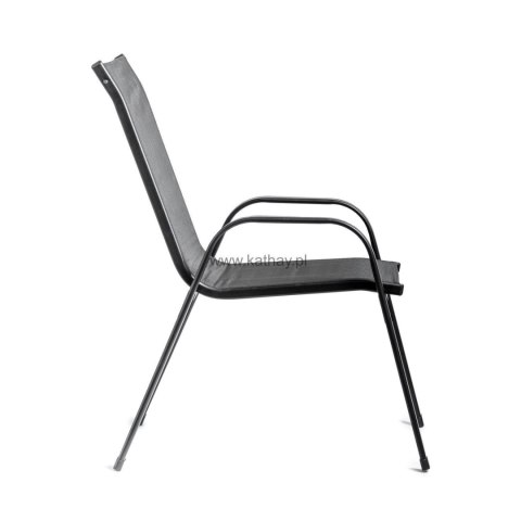 Zestaw 2 krzeseł - nowoczesne metalowe krzesło ogrodowe czarne
