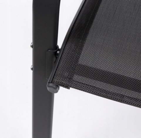 Zestaw 2 krzeseł - nowoczesne metalowe krzesło ogrodowe czarne