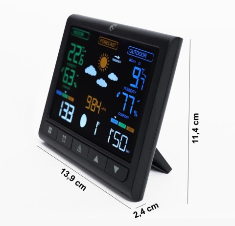 Bezprzewodowa stacja pogodowa termometr barometr zegar budzik prognoza