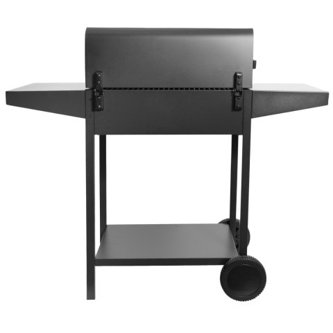 Duży grill węglowy ogrodowy ruszt z pokrywą szuflada na popiół termometr