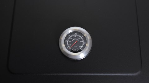 Duży grill węglowy ogrodowy ruszt z pokrywą szuflada na popiół termometr