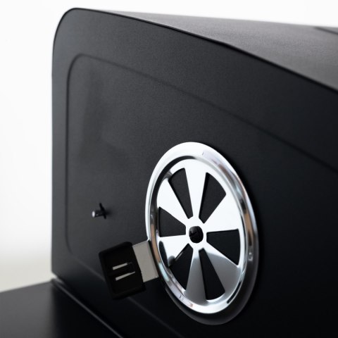 Duży grill węglowy ogrodowy ruszt z pokrywą szuflada na popiół termometr