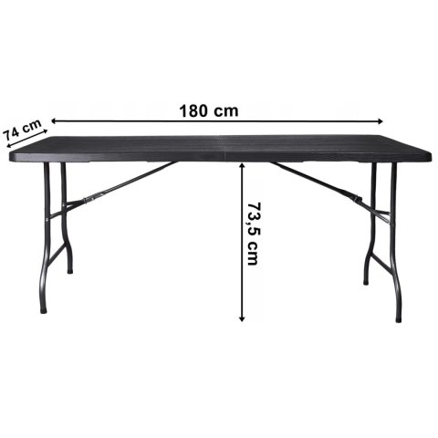 Duży stół składany ogrodowy cateringowy bankietowy walizka 180 cm drewno