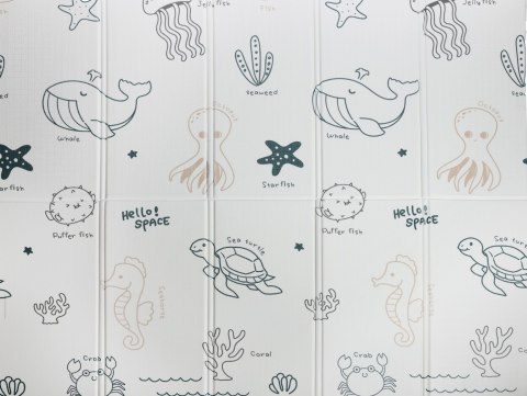 Dwustronna składana kolorowa edukacyjna piankowa mata dziecięca XXL 180x200 cm - tor samochodowy