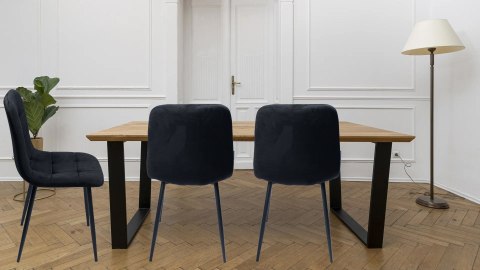 Krzesło tapicerowane welurowe do salonu jadalni velvet loft czarne