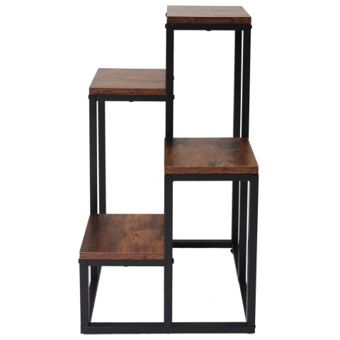 Kwietnik stojący metalowy piętrowy stojak na 4 kwiaty regał dąb antyczny