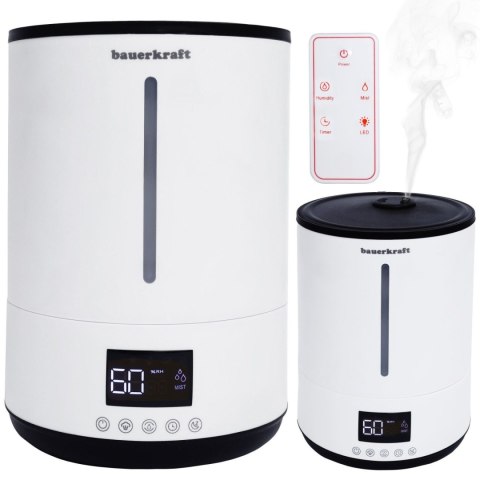 Nawilżacz powietrza filtr odkamieniający aromaterapia pilot timer podświetlenie Bauerkraft