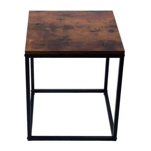 Nowoczesne stoliki kawowe kwadratowe zestaw 2w1 loft industrial ława stół stolik dąb antyczny