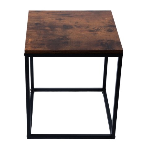 Nowoczesne stoliki kawowe kwadratowe zestaw 2w1 loft industrial ława stół stolik dąb antyczny