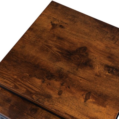 Nowoczesne stoliki kawowe kwadratowe zestaw 2w1 loft industrial ława stół stolik dąb antyczny