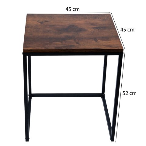 Nowoczesne stoliki kawowe kwadratowe zestaw 2w1 loft industrial ława stół stolik dąb antyczny
