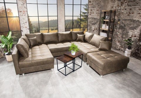 Nowoczesne stoliki kawowe kwadratowe zestaw 2w1 loft industrial ława stół stolik dąb antyczny