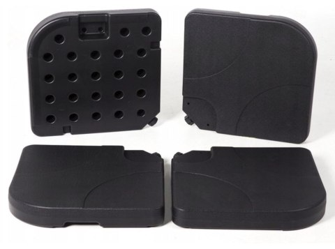 Podstawa pod parasol ogrodowy stojak obciążnik baza kwadratowa czarna 4 elementy 50x50x7,5cm 80kg