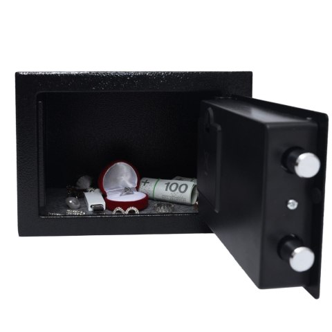 Sejf domowy z zamkiem elektronicznym na kluczyk lub kod 23x17x17 cm