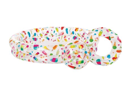 Zestaw basen dmuchany ogrodowy LODY 122x25cm + piłka + koło INTEX 59460