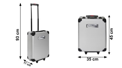 Duży zestaw narzędzi metalowa walizka na kółkach narzędziowa 189 elementów klucze wkrętaki bity