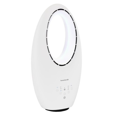 Nowoczesny wentylator stojący bezłopatkowy podłogowy pilot timer LED kolory biały 3 tryby obrotowy