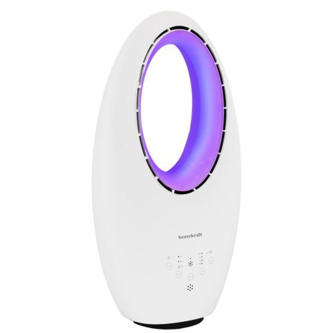 Nowoczesny wentylator stojący bezłopatkowy podłogowy pilot timer LED kolory biały 3 tryby obrotowy