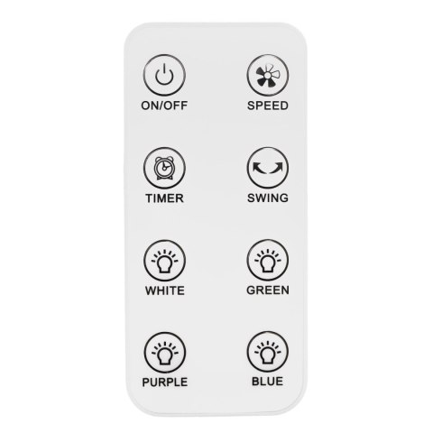 Nowoczesny wentylator stojący bezłopatkowy podłogowy pilot timer LED kolory biały 3 tryby obrotowy