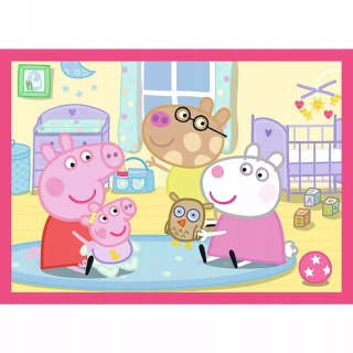 Puzzle 4 w 1 Świnka Peppa Peppa uwielbia przygody Trefl 34672