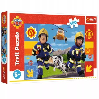 Puzzle Strażak Sam 100 el. Zawsze pomocny strażak Sam Trefl 16518
