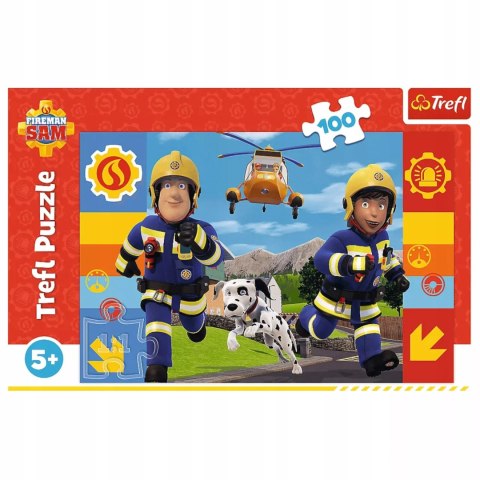 Puzzle Strażak Sam 100 el. Zawsze pomocny strażak Sam Trefl 16518