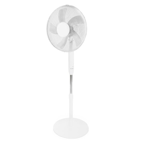 Wentylator podłogowy wiatrak stojący 5 łopatek mocny cichy 3 tryby regulacja 45W biały Bauerkraft