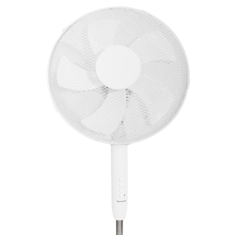 Wentylator podłogowy wiatrak stojący 5 łopatek mocny cichy 3 tryby regulacja 45W biały Bauerkraft