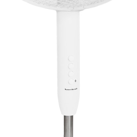 Wentylator podłogowy wiatrak stojący 5 łopatek mocny cichy 3 tryby regulacja 45W biały Bauerkraft