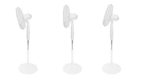 Wentylator podłogowy wiatrak stojący 5 łopatek mocny cichy 3 tryby regulacja 45W biały Bauerkraft