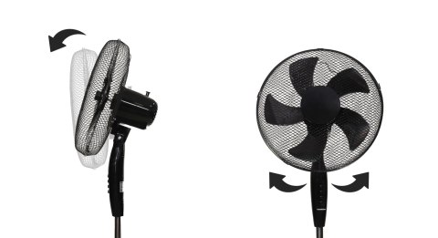 Wentylator podłogowy wiatrak stojący 5 łopatek mocny cichy 3 tryby regulacja 45W czarny Bauerkraft