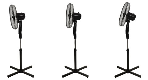 Wentylator podłogowy wiatrak stojący 5 łopatek mocny cichy 3 tryby regulacja 45W czarny Bauerkraft