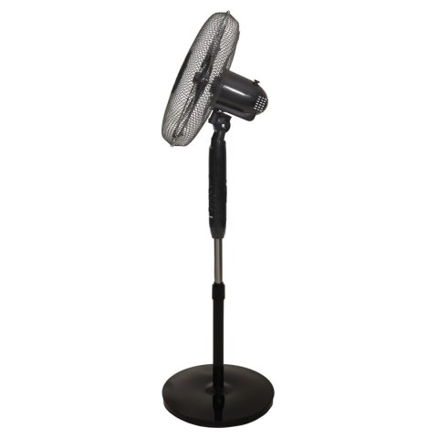 Wentylator podłogowy wiatrak stojący 5 łopatek mocny cichy timer pilot 3 tryby regulacja 45W czarny Bauerkraft