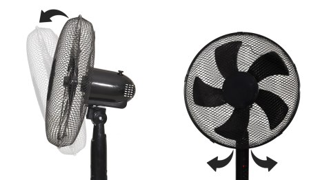 Wentylator podłogowy wiatrak stojący 5 łopatek mocny cichy timer pilot 3 tryby regulacja 45W czarny Bauerkraft