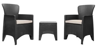 Zestaw mebli ogrodowych komplet fotele stolik technorattan taras ogród