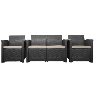 Zestaw mebli ogrodowych komplet technorattan sofa fotele stolik taras ogród