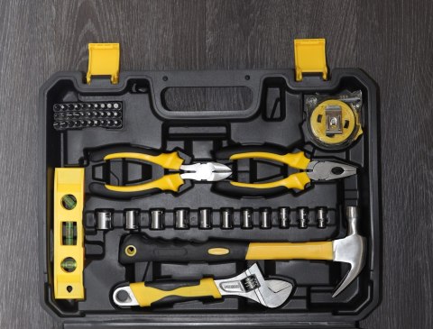 Zestaw narzędzi walizka narzędziowa 111 elementów klucze wkrętaki bity