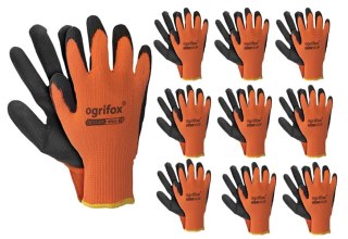 Rękawice robocze / Ocieplane / pomarańczowo-czarne / Rozmiar: 10 - XL / OX-WINUA_PB - 10 par