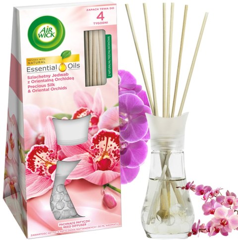 Air Wick Pachnące Patyczki Szlachetny Jedwab z Orientalną Orchideą/Precious Silk & Oriental Orchids 25ml
