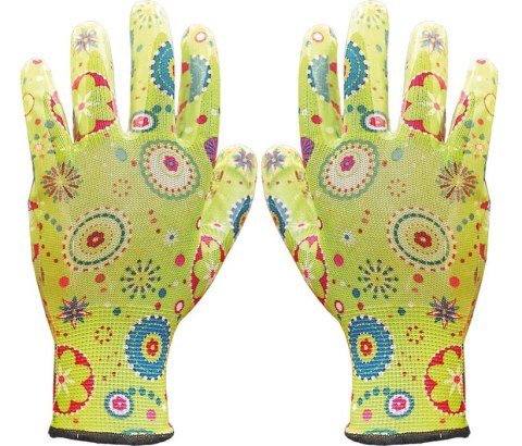 Rękawice ogrodowe / Kolorowe / RGARDEN-NI - 12 Par (6 - XS)