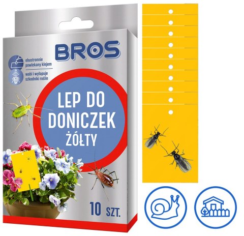 BROS - lep do doniczek żółty 10szt