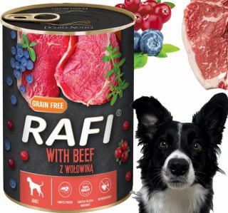 Karma Mokra Dla Psów RAFI z Wołowiną, Borówką i Żurawiną 400g - 48 szt.