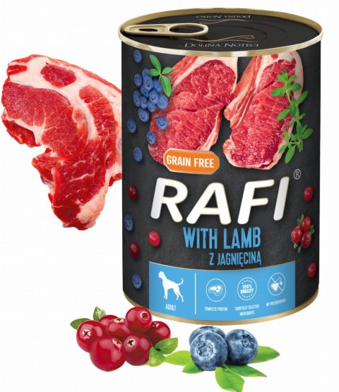 Zestaw 48x400g Karma Mokra Dla Psów RAFI MIX Smaków (Jagnięcina, Wołowina)