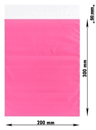 Foliopaki Kurierskie Różowe 200x300mm - 100 szt.